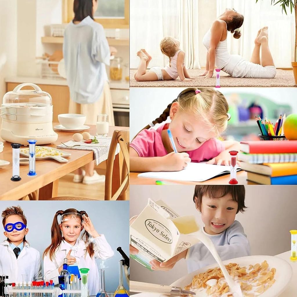 HASTHIP® 12 Pack Hour Glass Sand Timer Small Sand Clock Hourglass Kids Classroom Sandglass, 30Sec 1Min 2Mins 3Mins 5Mins 10 Minutes - 3.4in High HASTHIP® 12 Pack Hour Glass Sand Timer Small Sand Clock Hourglass Kids Classroom Sandglass, 30Sec 1Min 2Mins 3Mins 5Mins 10 Minutes - 3.4in High